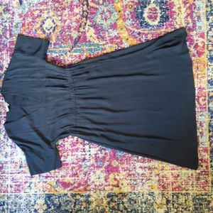 Japanese GoWeave Light V-Neck Dress : Washed Black